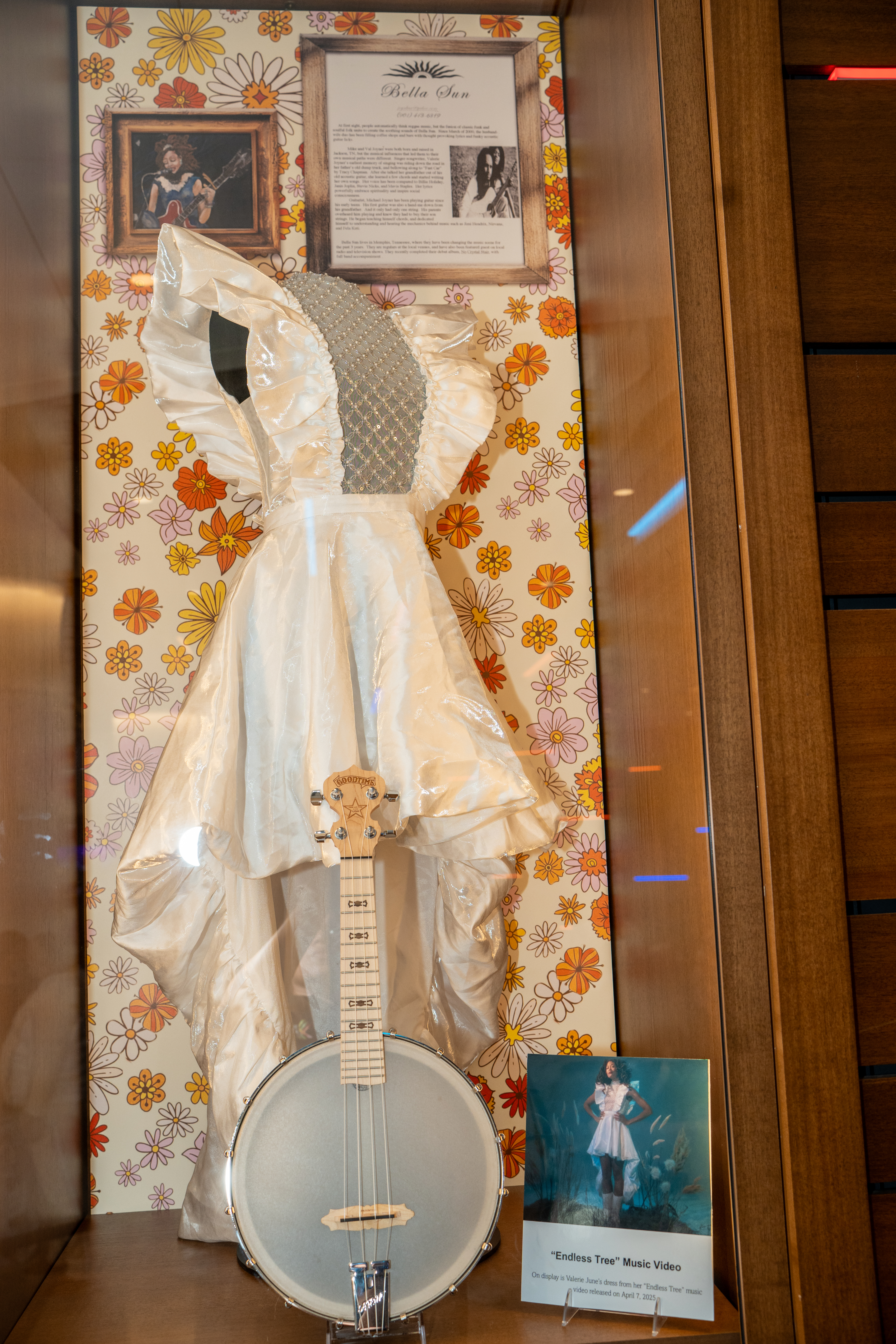 exhibition case containing performance dress
