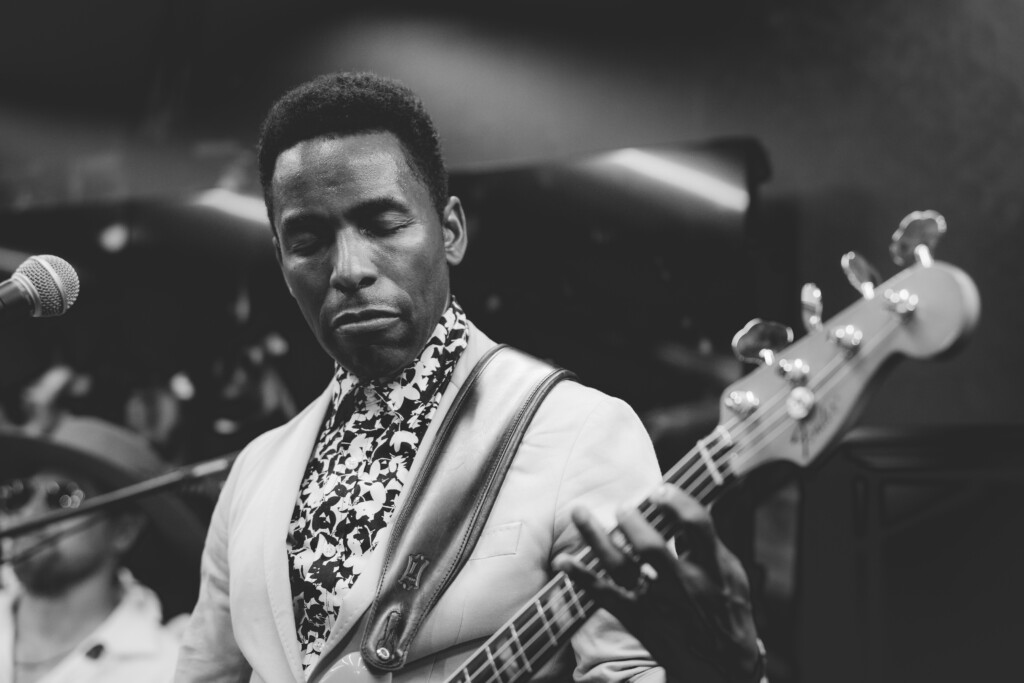 musician playing bass