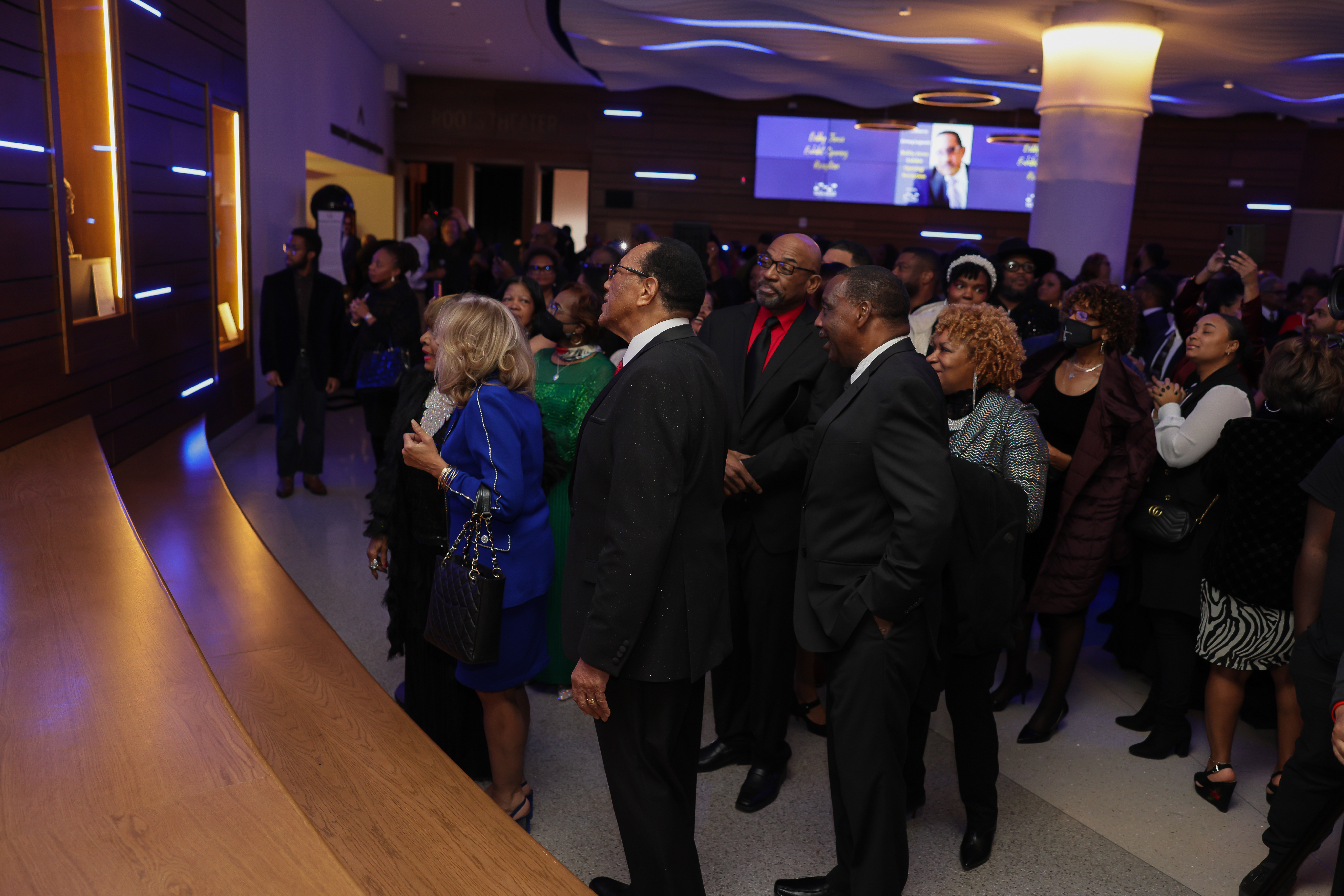 Guests mingling in lobby for Bobby Jones event
